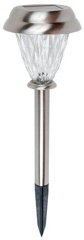 Boston Harbor Solar Stake Light w/Water Glass Lens, Ni-Mh Battery, AA Battery, 1-Lamp, Stainless Steel